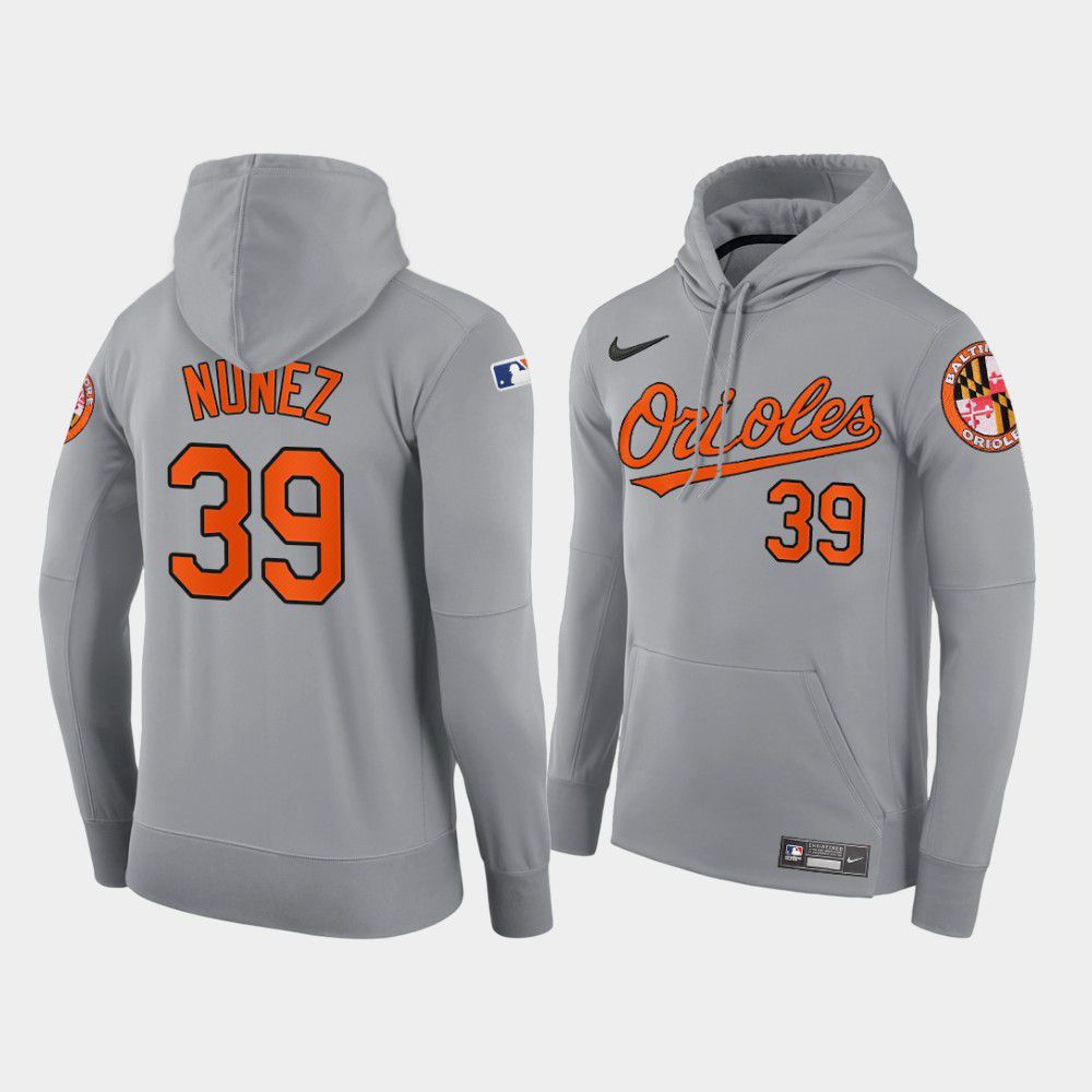 Men Baltimore Orioles #39 Nunez gray road hoodie 2021 MLB Nike Jerseys->baltimore orioles->MLB Jersey